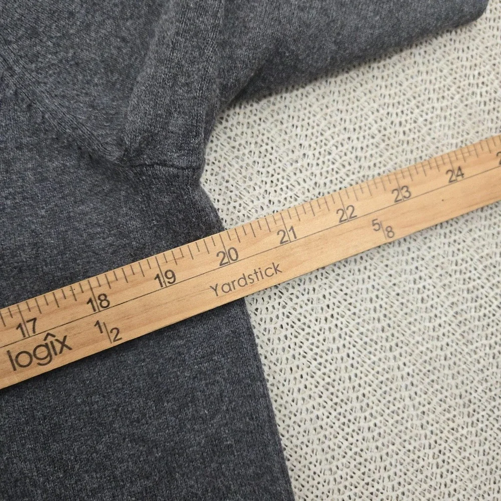 Tommy Hilfiger Sweater Mens Small Gray V Neck Logo Premium Cotton Knit Pullover